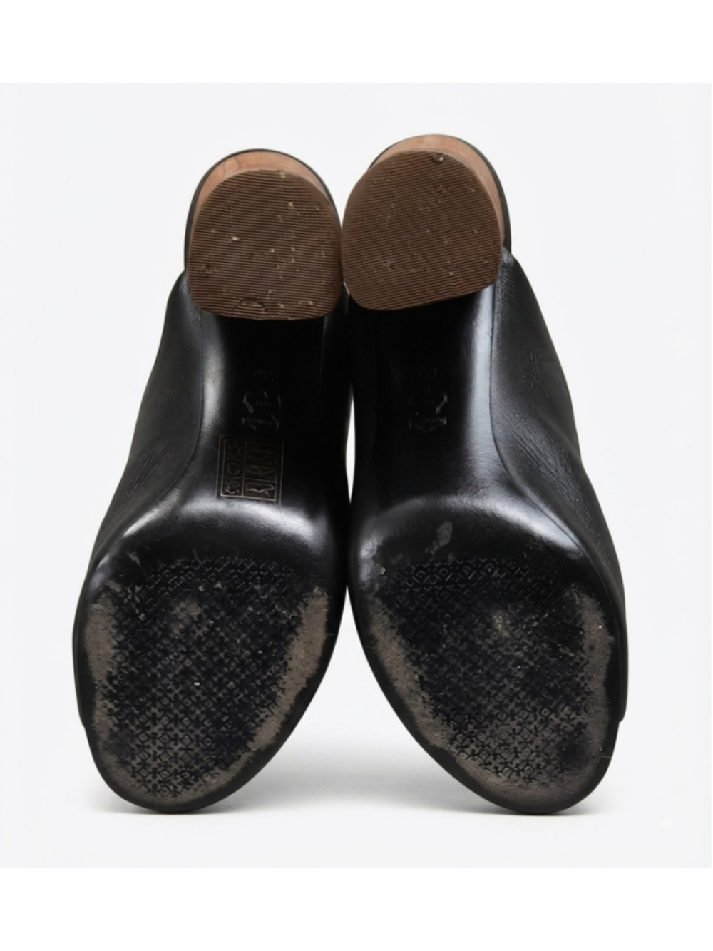 TORY BURCH Raya Pebbled Leather Mules Women's Size 7M Black - Picture 3 of 5